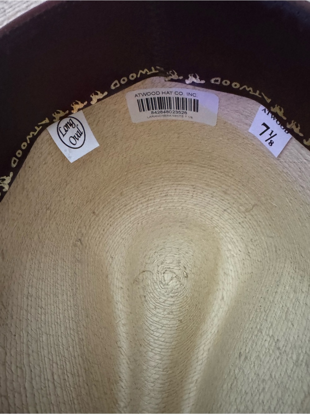 Atwood La Rachera white Palm Leaf straw cowboy hat - Picture 2 of 7